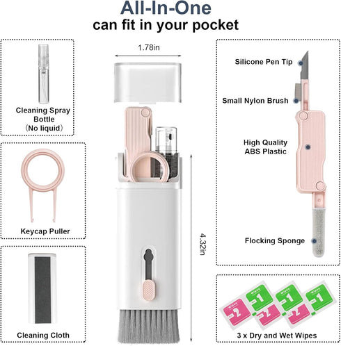 anngrowy Cleaner Kit for Airpod Bluetooth Earphones Earbud Airpods 2 Pro 2023 Keyboard Cleaner Brush Electronic Cleaning Kit for Laptop iPhone Com...