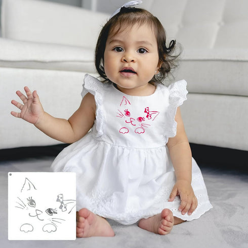 Baby Shower Stencils, Baby Stencils for Painting Fabric Stencils for Clothes Animals Pattern Templates for Boy Girl Bodysuit Bibs Bags Shirts Shoe...