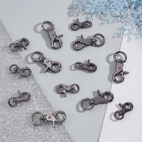 PH PandaHall 16 Pcs 2 Sizes Metal Lobster Claw Clasps 1.2"/1.3" Swivel Lanyards Trigger Snap Hooks Strap for Keychain Key Rings Bags Pendants Pet ...