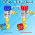 R1234yf to R134a Aadapter, 90 Degrees R134a to R1234yf Adapters, High/Low Pressure Side R1234yf Quick Couplers kit, R1234yf to R134a Conversion Ad...