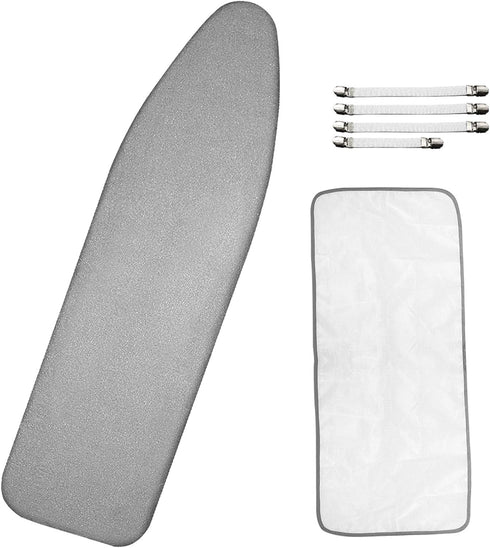 Dalykate 15x54 Ironing Board Cover and Pad with Elastic Edge and Scorch and Stain Resistant Thick Padding Ironing Board Covers 4 Fasteners and Pro...