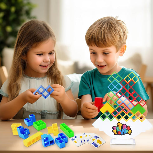 48PCS Tetra Tower Games - Exciting Stacking Board Game for Team Building, Family Parties, and Travel...