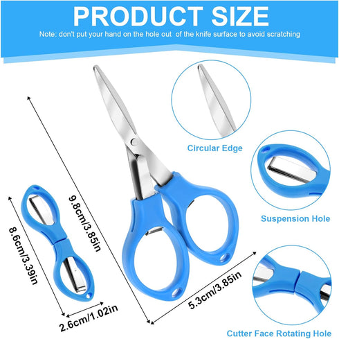 4Pcs Folding Scissors Portable Mini Travel Scissors Glasses-Shaped Foldable Scissors Small Crafting Scissors for Home Office School DIY Crafting P...