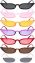 Zhanmai Retro Small Cat Eye Sunglasses Vintage Square Shade Women Cute Skinny Cat Eye Eyewear (7 Pairs)...