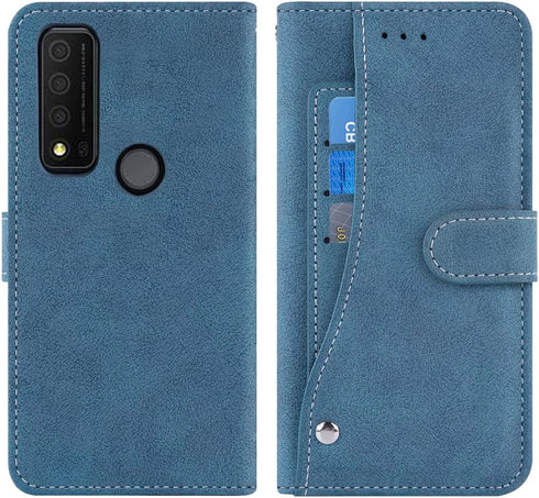 Compatible with TCL 30XE/30V/4X/20AX/20A/20R/Bremen 5G Wallet Case and Tempered Glass Screen Protector Flip Credit Card Holder Stand Cell Phone Co...