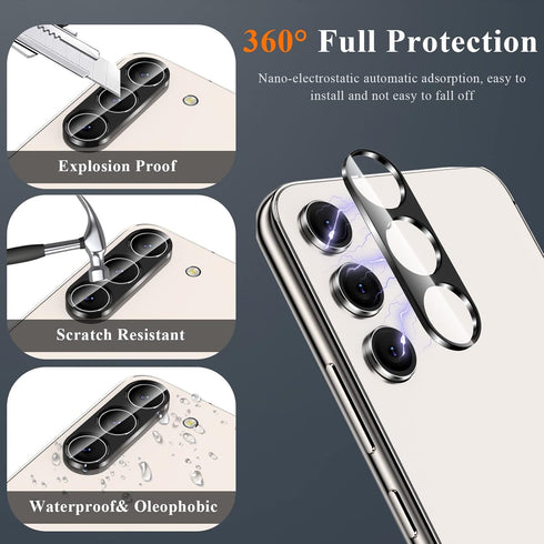 YMHML 3 Pack for Samsung Galaxy S23 Screen Protector Tempered Glass Upgrade Fingerprint Unlock Compatible for 3 Pack Camera Lens Protector, HD Cle...