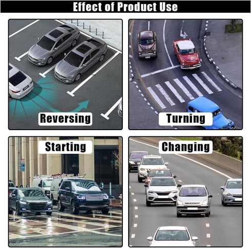 4PCS Car Blind Spot Mirrors, Adjustable HD Glass Auto Side Rear View Mirrors Round Wide View Angle Mirror, Car Rear View Convex Accessories with F...