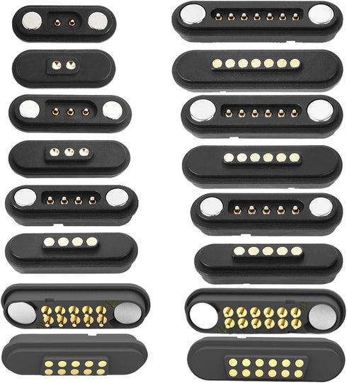 1Pair 2P/3P/4P/5P/6P/7P/8P/9P/10P/12Pin Magnetic Pogo Pin Connector,DC Power Male+Female Socket Charge Spring Loaded Magnet Pogo Pin Connector Sin...