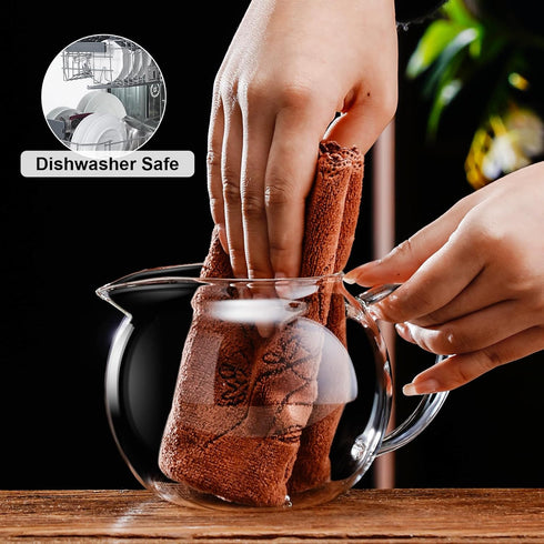 PARACITY Glass Teapot Stovetop 22 OZ/650ml, Tea pot with Removable 18/8 Stainless Steel Infuser, Borosilicate Clear Tea Kettle, Teapot Blooming an...