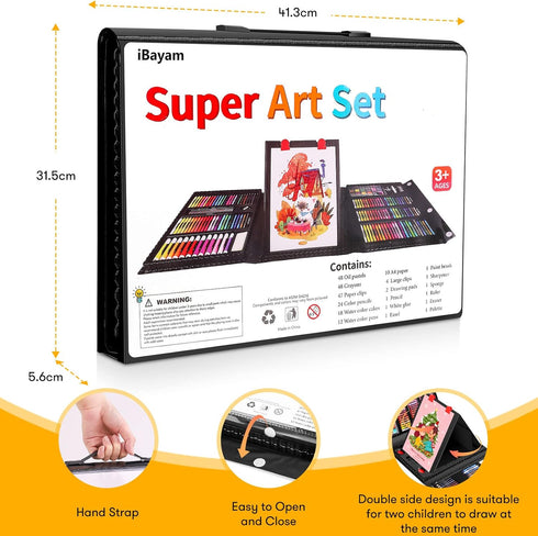 iBayam Art Kit, 251-Pack Art Supplies Drawing Kits, Arts and Crafts Gifts Box for Kids Teen Girls Boys, Art Set Case with Trifold Easel, Scratch P...