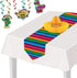Beistle Printed Paper Serape Mexican Theme Decoration Cinco De Mayo Fiesta Table Runner Tableware, 11" x 6', Gold, Blue, Green, Orange...