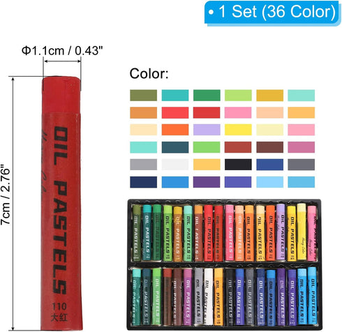 PATIKIL 36 Colors Oil Pastels, 36Pcs Soft Oil Crayons Creamy Pastels Stick Art Supplies for Art Painting Drawing Blending Graffiti for Artists Beg...