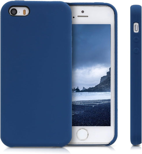 kwmobile Case Compatible with Apple iPhone SE (1.Gen 2016) / iPhone 5 / iPhone 5S Case - TPU Silicone Phone Cover with Soft Finish - Dark Blue...