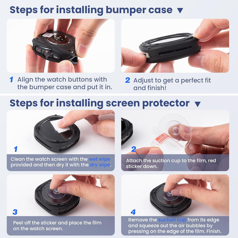 Goton Rugged Bezel Case for Samsung Galaxy Watch Ultra Screen Protector 47mm - Soft TPU Bumper Face Cover + 2 Tempered Glass Film for Galaxy Watch...