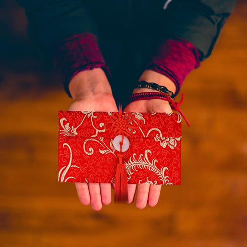 4pcs Satin Chinese Red Envelopes, Exquisite New Year Lucky Money Envelopes with Chinese Knot & Jade Pendant Lunar Spring Festival Hong Bao Wedding...