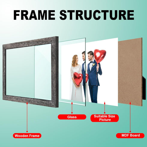 RPJC 3.5x5 inch Picture Frame Made of Solid Wood High Definition Glass for Table Top Display and Wall Mounting Photo Frame...