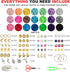 Redtwo 6200 Pcs Clay Beads Bracelet Making Kit, Flat Round Polymer Heishi Friendship Bracelet Jewelry Kit with Charms and Elastic Strings for Girl...