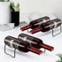 Countertop Wine Rack, 2 Bottles Wine Storage, Metal Wine Holder, Cup and Water Bottle Organizer for Cabinet, Pantry, 2 Pack Black...