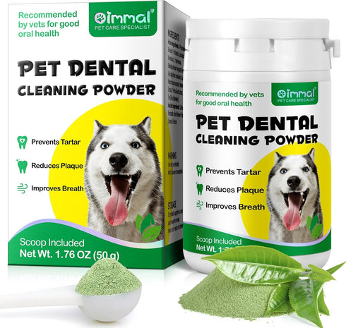 Teeth Cleaning Powder for Dogs, Dog Breath Freshener, Dental Powder for Dogs Teeth with Probiotics Help Reduce Bad Breath, Plaque Tartar Remover, ...