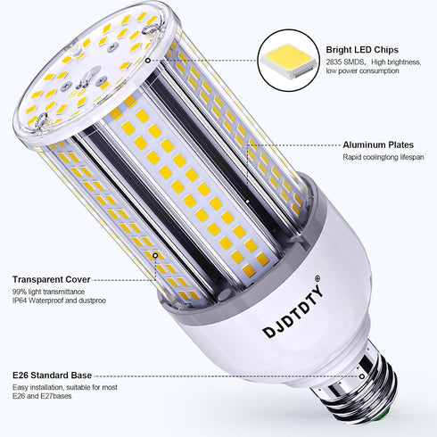 Amazon High Brightness LED Light Bulb 2 Pack 30W-300W/LED Corn Bulb, 30 watt LED Corn Bulb, E26 Base, 5000K LED Bulb, Suitable for Garage Warehous...