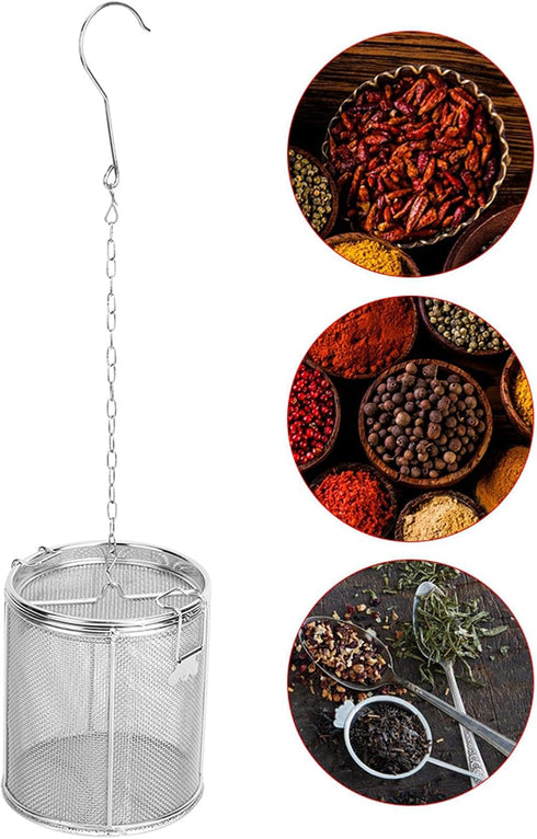 AUNMAS Stainless Steel Tea Ball Strainer and Spice Filter, 4.7 Inch Infusion Basket for Loose Leaf Tea, Soup Seasonings, Broth with Hook,12 x 13cm...