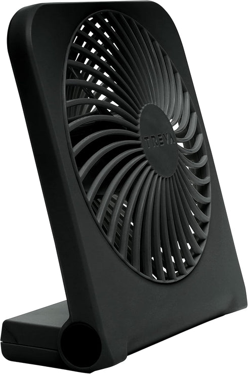 Treva 5-Inch USB And Battery Powered Desk Fan With Two Cooling Speeds And Adjustable Tilt Small Fan USB Fan Cubicle Accessories Durable and Long L...