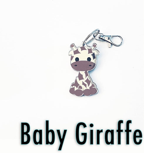 Baby Giraffe Keychain - Charm for Purse Diaper Bag Tote Bag Kids Backpack Keychain...