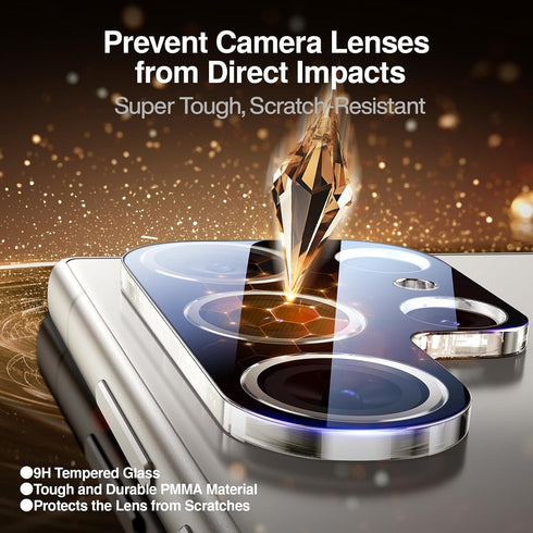 SmartDevil 3-Pack Camera Lens Protector for Samsung S24 Ultra, (Not Fall Off) Clear Tempered Glass, 9H Hardness Accessories...
