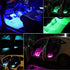Car LED Strip Light,Uniwit 4 Pieces DC 12V 72 LED Multicolor Car Interior Music Light LED Underdash Lighting Kit with Sound Active Function and Wi...