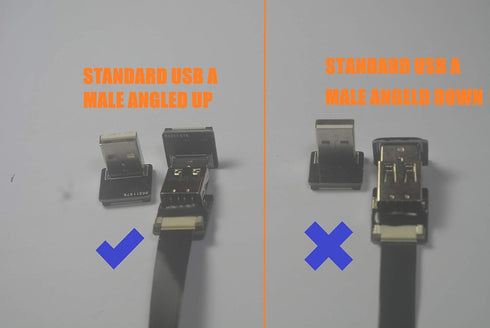 Long Flat Slim Thin Ribbon FPC Micro USB Male 90 Degree Angled up to Standard USB A Male 90 Degree Angled for sync and Charging Black (80CM Micro ...