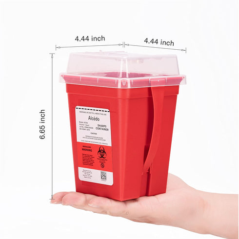 All New Alcedo Sharps Container for Home Use and Professional 1 Quart Plus (3-Pack), Biohazard Needle and Syringe Disposal, Small Portable Contain...