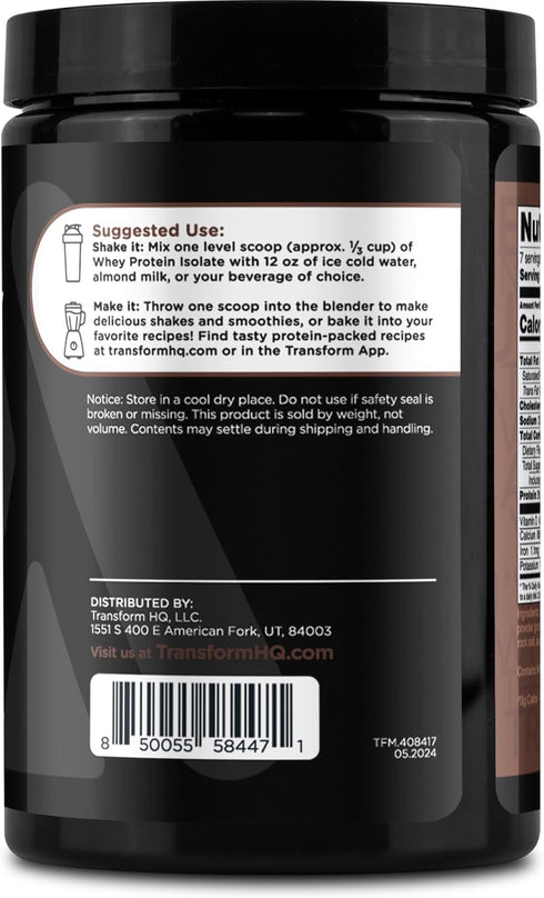 TransformHQ Whey Protein Isolate (WPI) Chocolate Dipped Cone Flavored 7 Servings - Preformance Protein Powder...