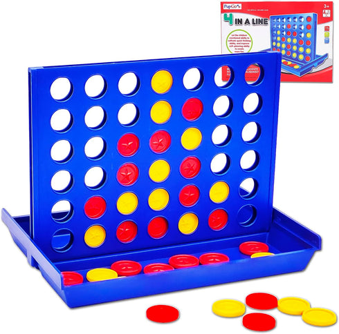 4 in a Row Game - 6 Spare Discs Included, Classic Board Game for Kids, Classic Four in a Row, Family Fun Games for Age 3 4 5 6 7 Year Old Boys Gir...