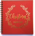 Gold Foil Christmas Memory Book, 8.5"x9" 90 Blank Pages, Keepsake Scrapbook Album for Families (Red/Gold)...