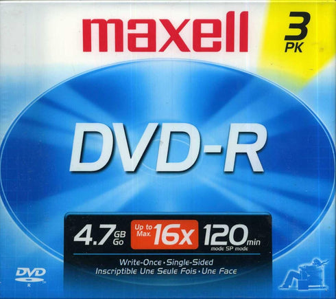 Maxell DVD-R4X/3 DVD-R 4X Speed with Jewel Case...