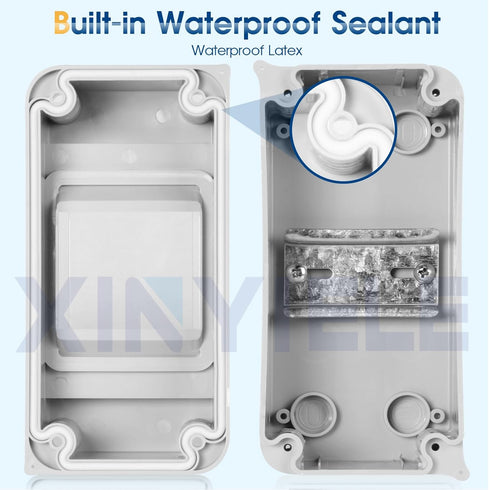 Waterproof Distribution Protection Box, ABS Plastic Breaker Electrical Box and Transparent Cover IP65, for Indoor Outdoor Wall Circuit Breaker (HT...