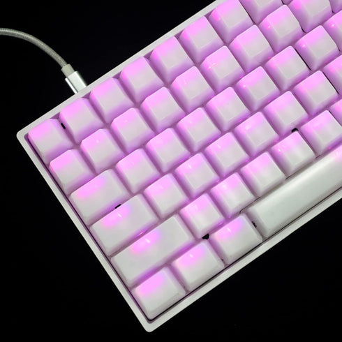 YMDK 120 Keys ABS ANSI ISO 1.5mm Blank Milk Fog OEM Profile Shine Through Keycap for MX Mechanical Keyboard RGB GK61 96 84 68 108 87...