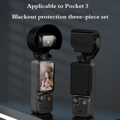 3 in 1 Pocket 3 Acessories Sun Hood, Camera Lens Sunshade Protector, Screen Cover Protector with Camera Frame for DJI OSMO Pocket 3, Dustproof Scr...