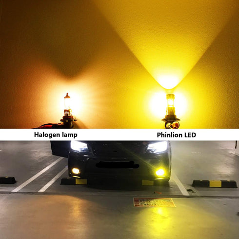 PHINLION 9006 Yellow Fog Light Bulbs 3800 Lumens Super Bright HB4 9006LL LED Bulb Replacement for Car Truck SUV Fog Lights or DRL Lamps, 3000K Gol...