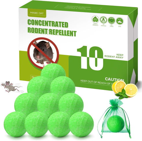 Rodent Repellent Peppermint Oil to Repel Mice and Rats 10 Pack Mice Repellent for House Natural Mouse Repellent Ball to Keep Rodent Out of Car Eng...