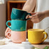 Sicaluya Porcelain Large Oatmeal Mug with Lid, 23 oz (680mL) Wide Coffee Mug, Breakfast Cup and Soup Bowl, Microwave and Dishwasher Safe, Ceramic ...