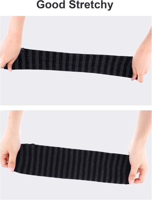 Bememo 4 Pairs Punk Gothic Long Fingerless Gloves Knitted Arm Warmer Elbow Length Thumb Hole Gloves...