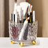360° Rotating Makeup Brush Holder Organizer, Clear Desktop Bathroom Vanity Organizer and Storage Countertop Skincare Organizer, 6 Slot Make up Bru...