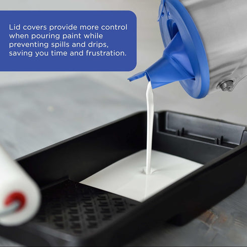 Master Elite Paint Can Lid Cover and Pouring Spout for 1-Gallon Containers, 2 Pack - Secure Seal with Built-in Spout to Pour Paint Easy, Prevents ...