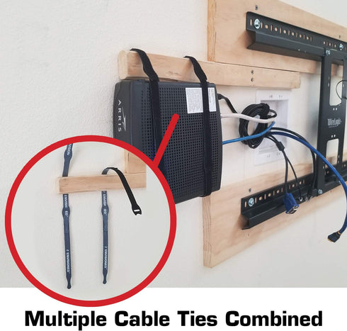 Reusable Cable Ties 1/2" x 8" for Cable Management and Organizing Cords - 60 Pack (Black)...