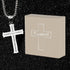 Cross Pendant for Car Rear View Mirror Decor Hanging Ornament Stainless Steel Lord's Prayer Cross Necklace Men Boys Christian Gift, Silver...