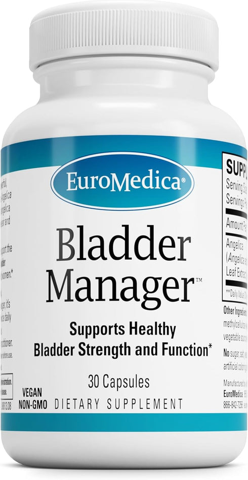 EuroMedica Bladder Manager - Bladder Support Supplement - Dietary Supplement with Angelica Leaf Extract - Vegan Capsules to Aid Urinary Tract Func...