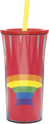 Zak Designs Disney Halloween Rainbow Collection Double-Wall Insulated Plastic Tumbler for Cold Drinks, Travel Cup with Splash-Proof Lid and Straw ...