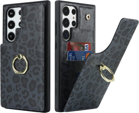 for Samsung Galaxy S23 Ultra Case with Card Holder,Galaxy S23 Ultra Case Wallet for Women,Credit Card Holder,Ring Stand,Cute Phone Wallet Cases 6....