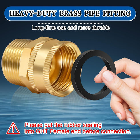 Boltigen 3/4inch Brass Swivel Garden Hose Fittings, 2PCS 3/4" GHT Female x 3/4" NPT Male Garden Hose Adapter, 3/4"GHT Quick Swivel Hose Connector,...
